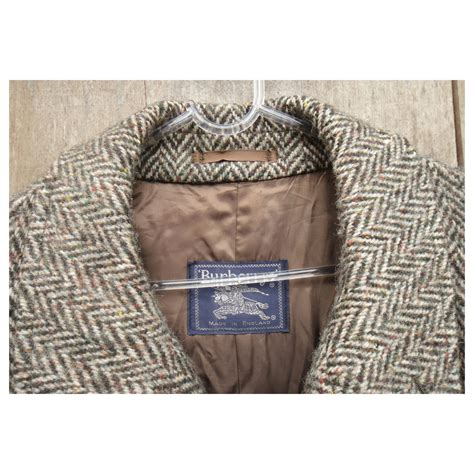 Vintage Burberry mens Irish tweed coat 